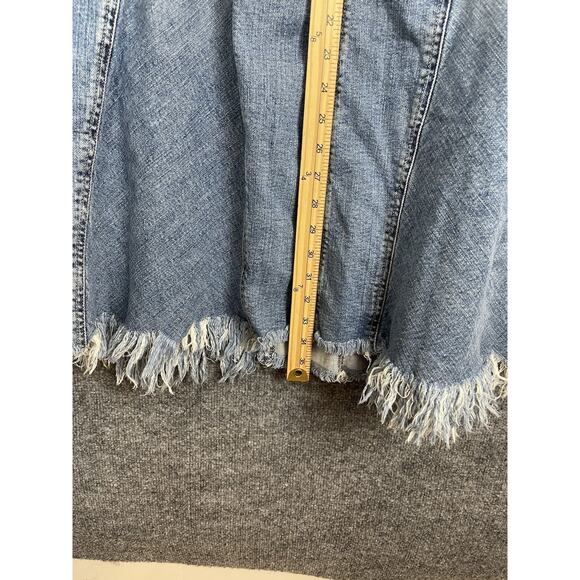 Old Navy Jean Maxi Skirt Women's Size 8 Untra Low Waist Distressed Hem - Picture 4 of 9